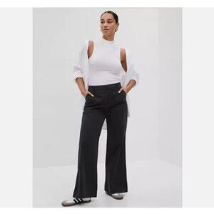 GAP High Rise FLARE Khakis Y2k Black BOHO Pants Size 00 PETITE #541189-MSRP $80